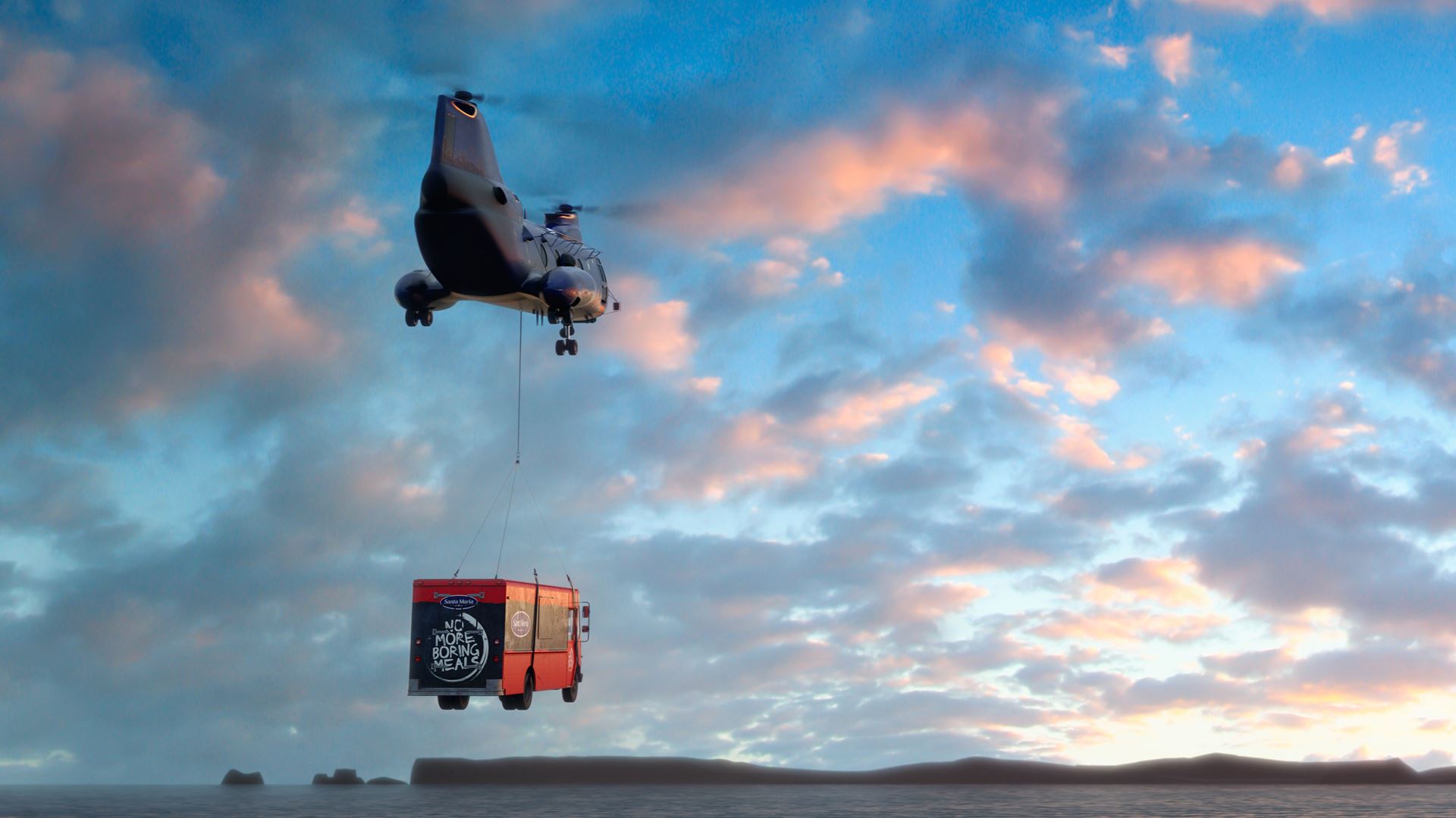Foodtruck met helikopter in IJsland