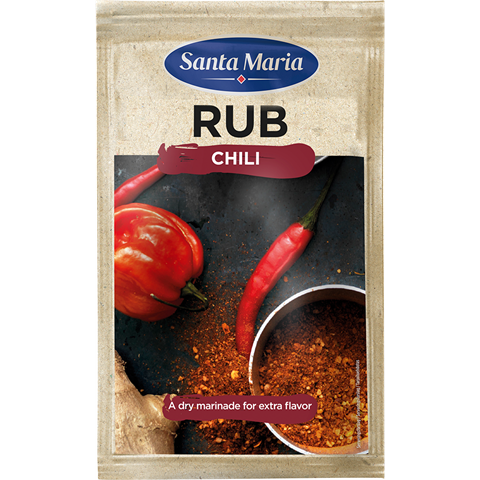 Påse med BBQ Rub Chili till kött och fisk.