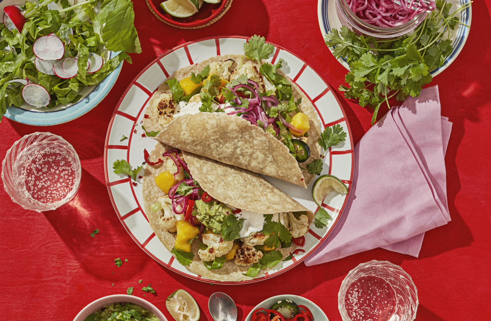 Oat tortilla met geroosterde bloemkool