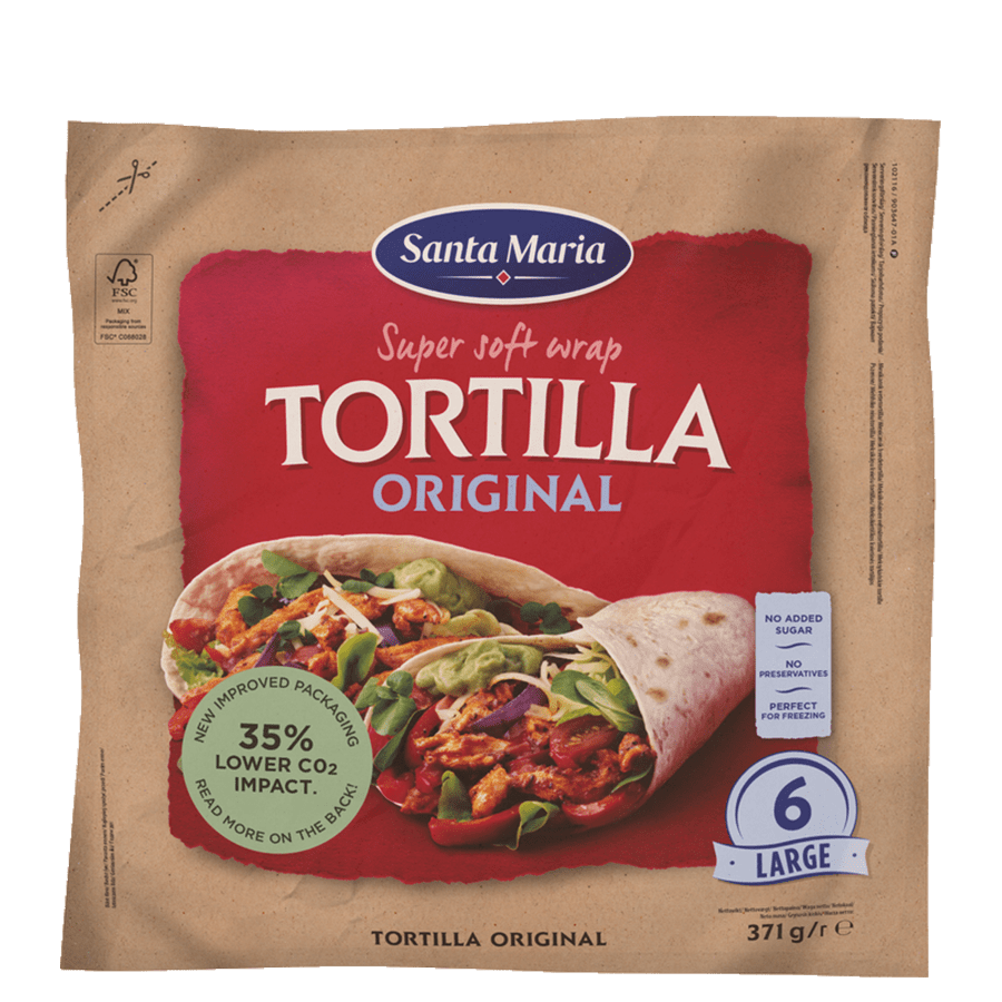 metgezel kat Specificiteit Wrap Tortilla Original Large (6 pack)
